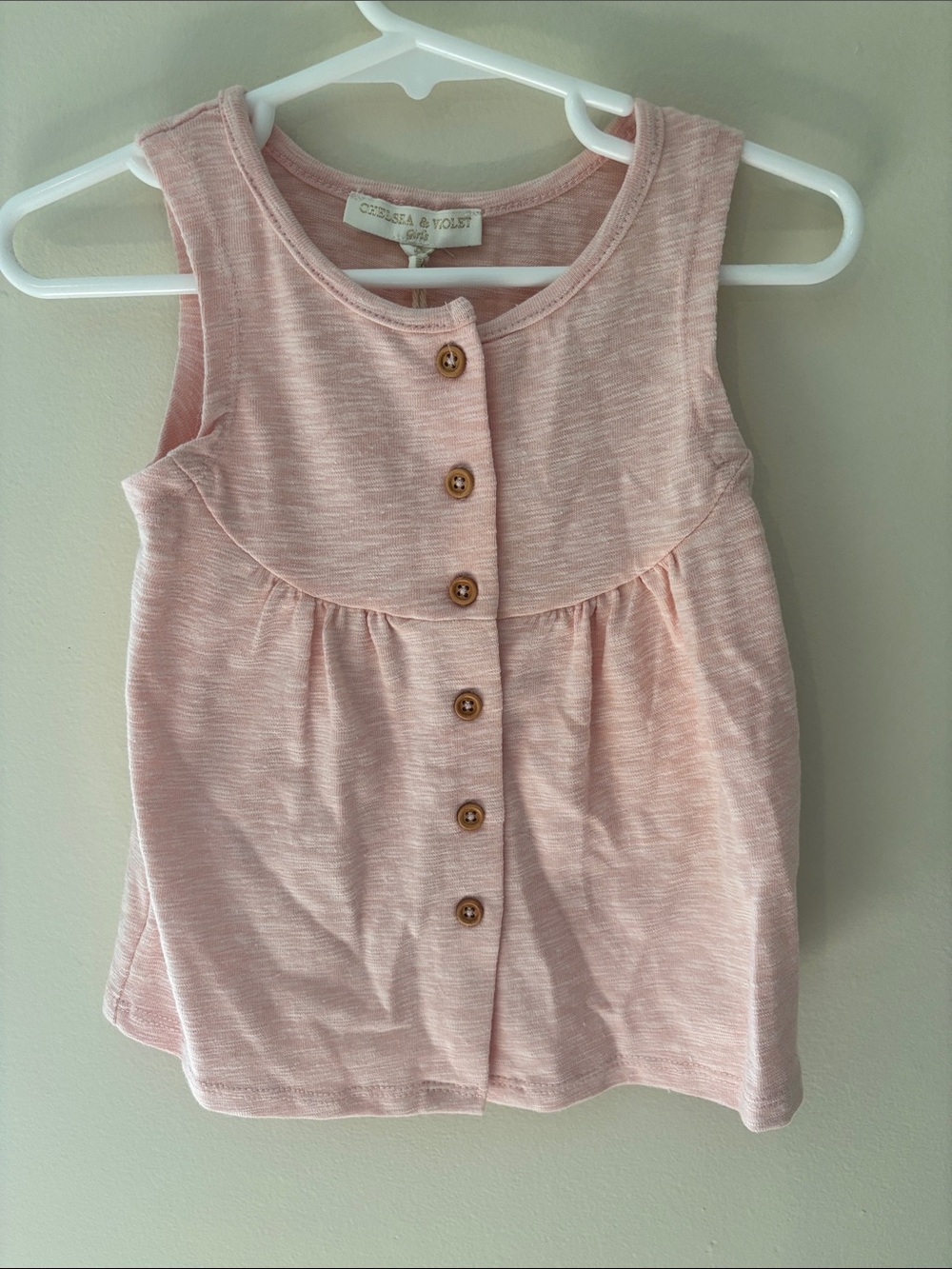 Chelsea & Violet Light Pink Button-Front Girls' Tank